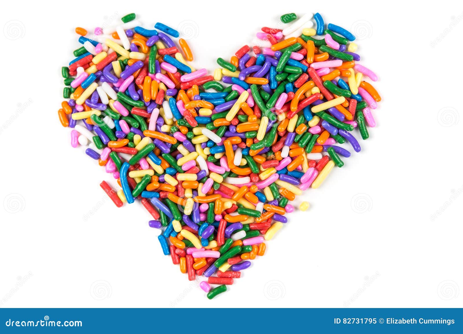 Heart Shaped Assorted Rainbow Colored Sprinkles Stock Image - Image of