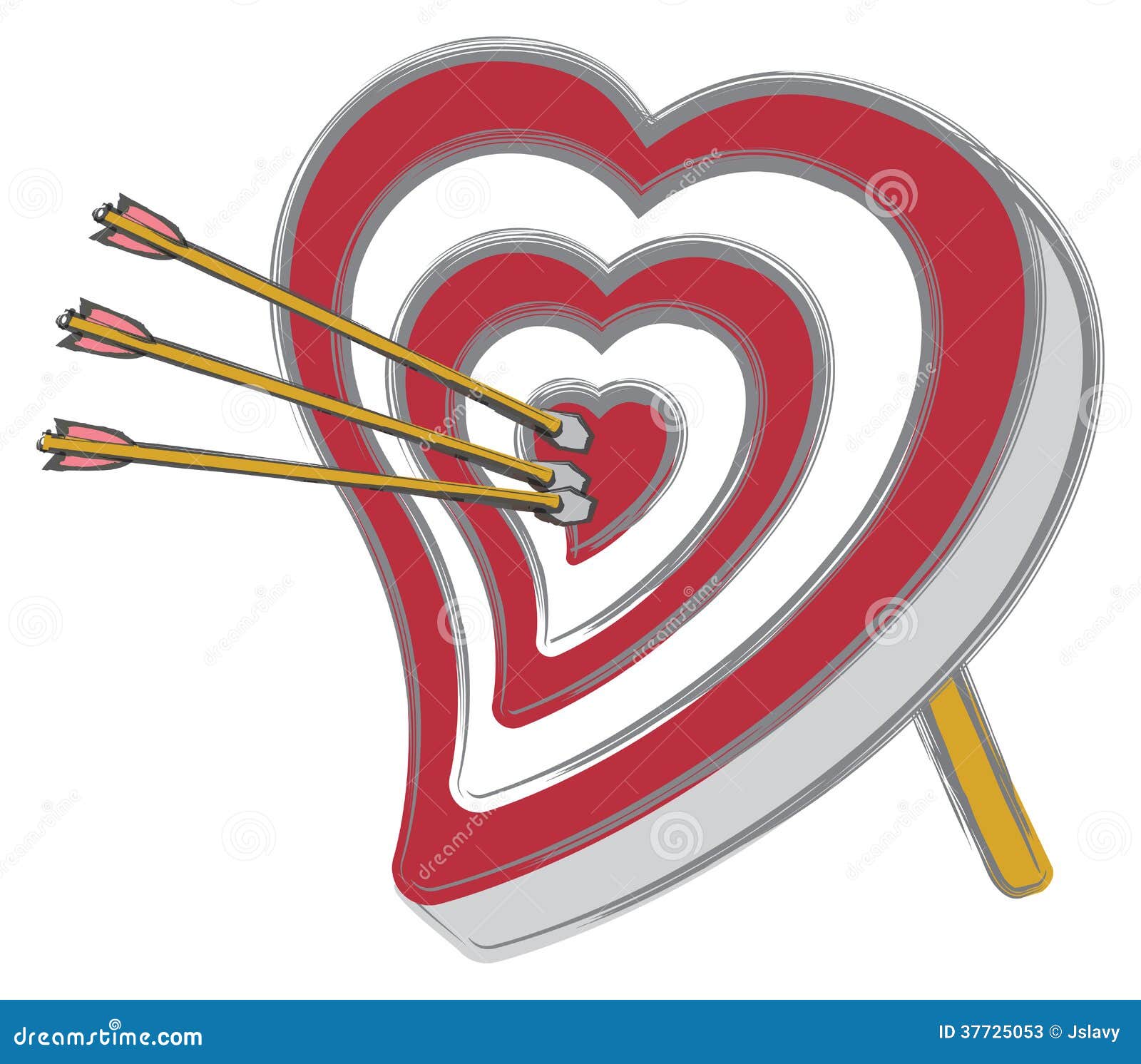 Heart Shaped Bullseye stock vector. Illustration of perfect 37725053