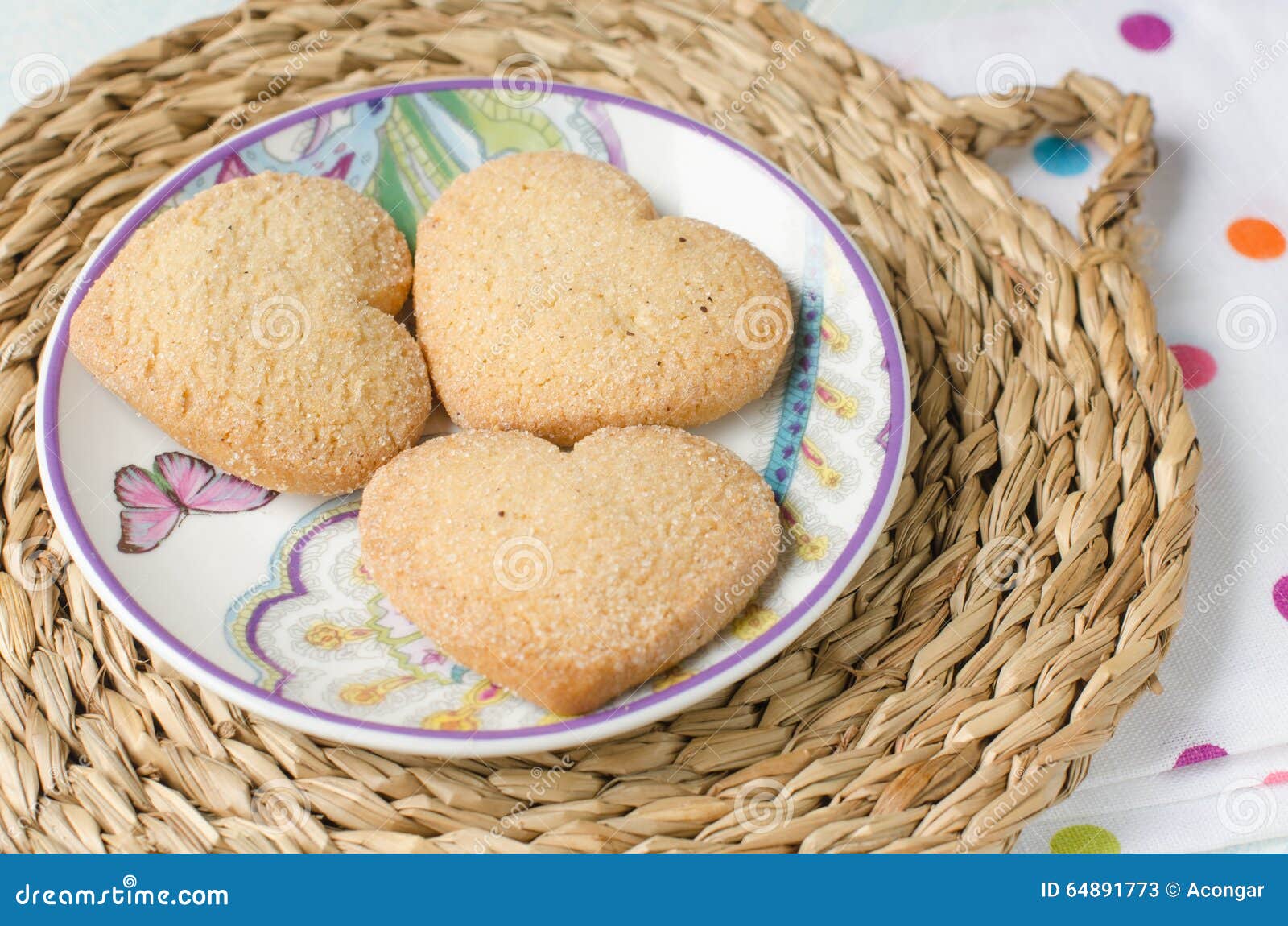 Heartshaped Butter Cookies with Sugar. Stock Image Image of shape