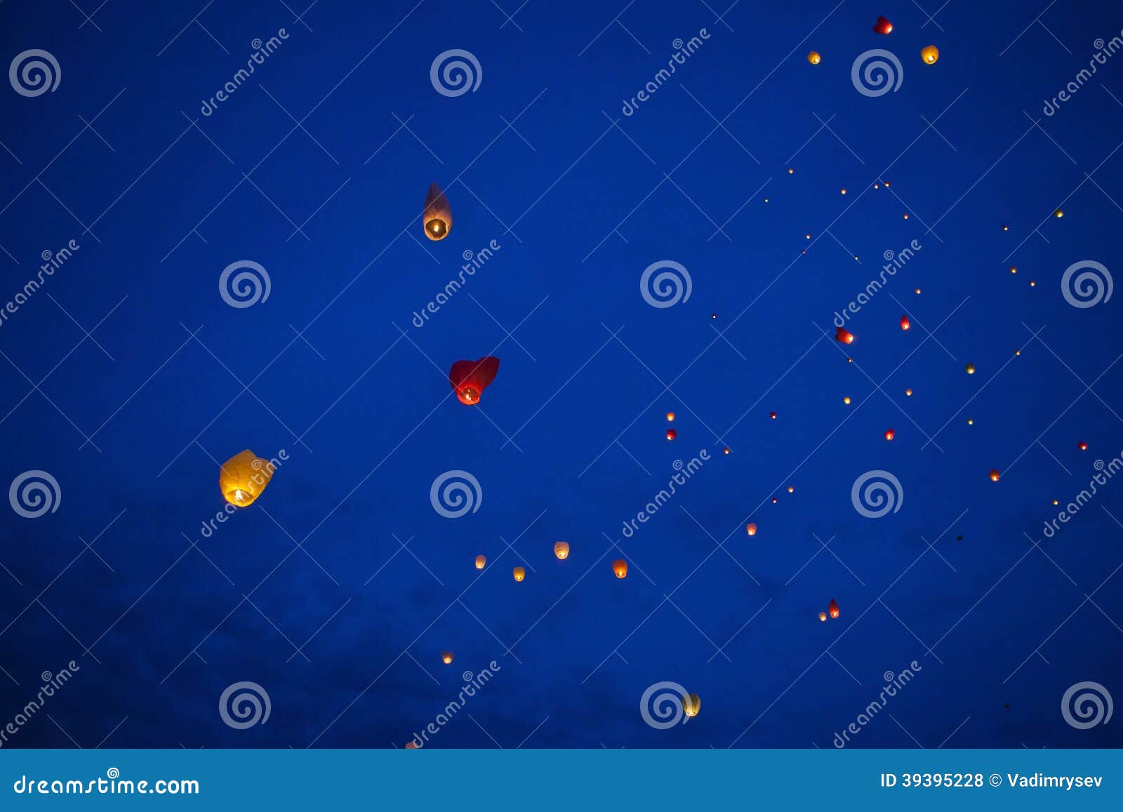 Heartshaped Chinese Lantern in the Night Sky Stock Photo Image of