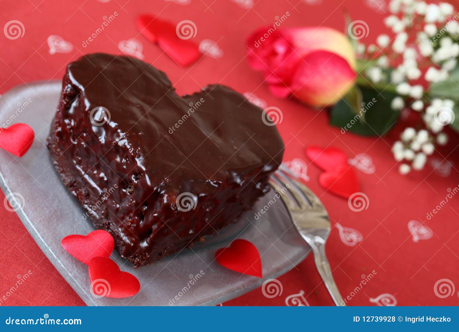 Heart Shaped Chocolate Cake Stock Photo - Image of confetti, tasty ...