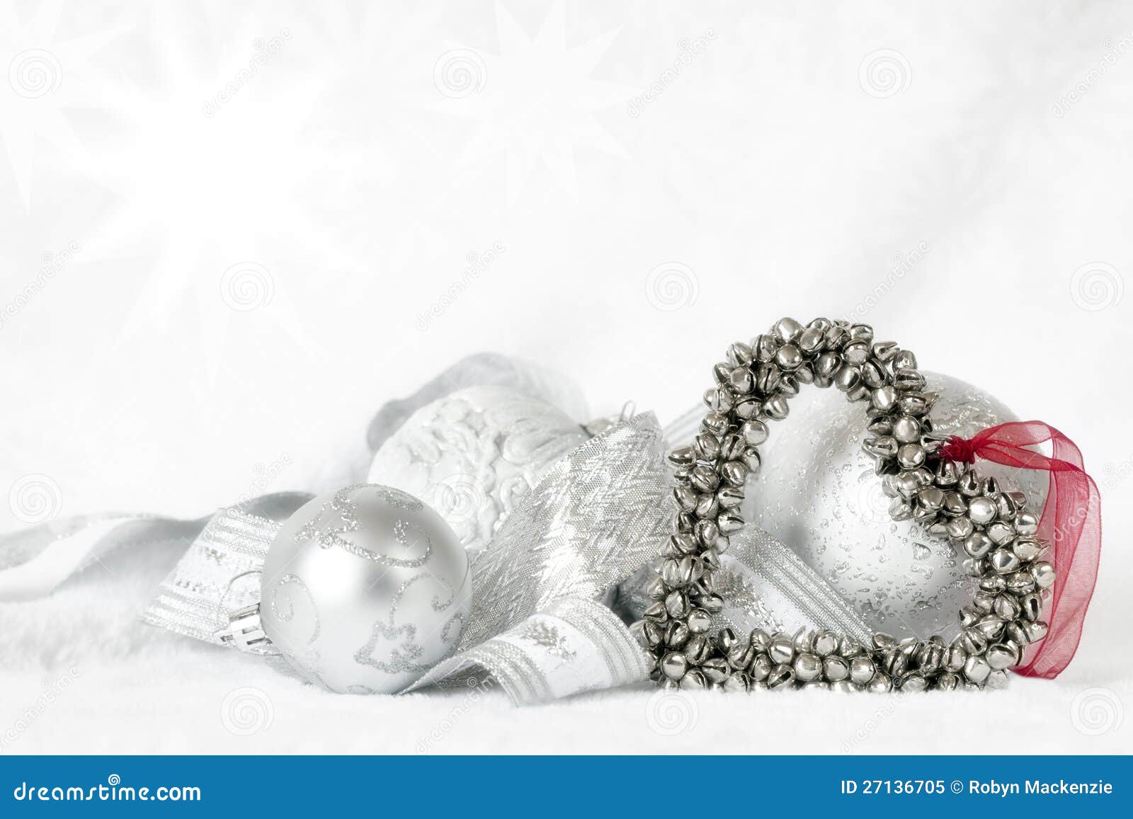 Heart Shaped Christmas Bells Over White Stock Image Image of