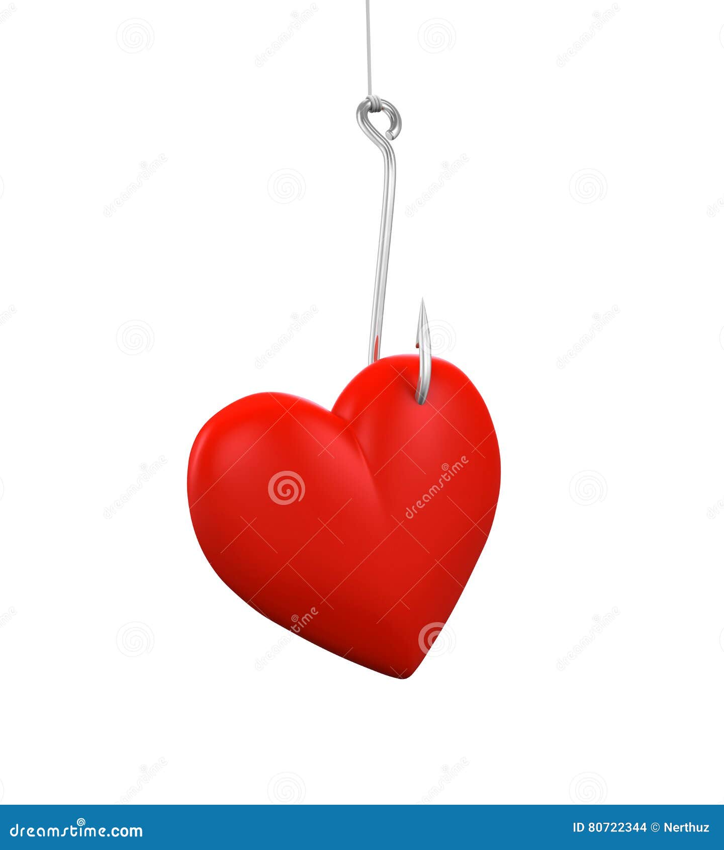 Heart Shaped on the Fishing Hook Stock Illustration Illustration of