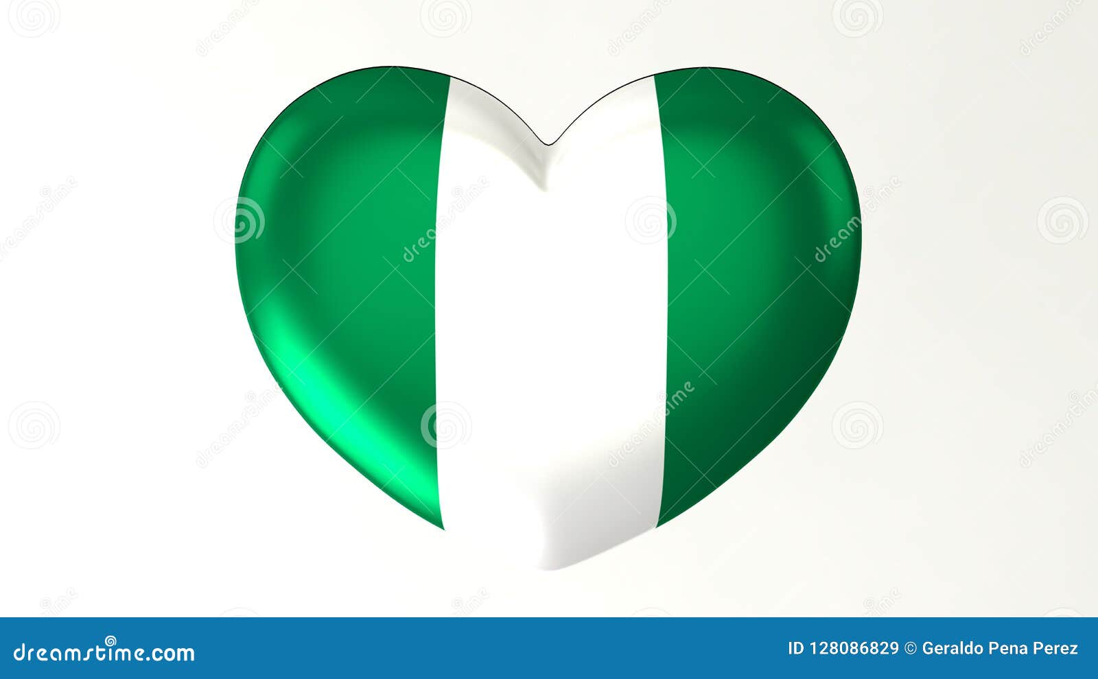 Heart-shaped Flag 3D Illustration I Love Nigeria Stock Illustration ...