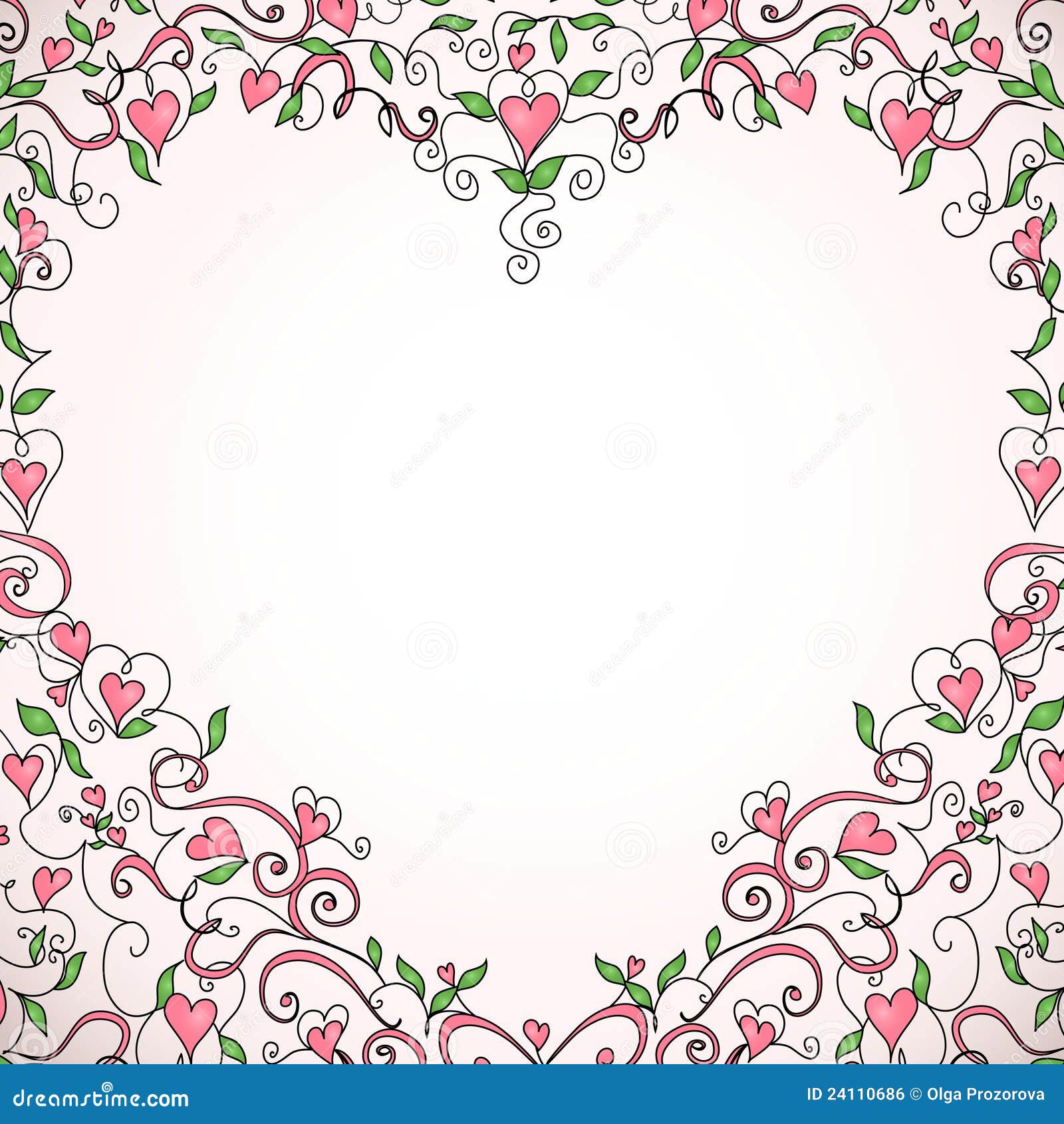 Download Heart-shaped Floral Frame, Vector Illustration Stock Vector - Illustration of ornate, background ...