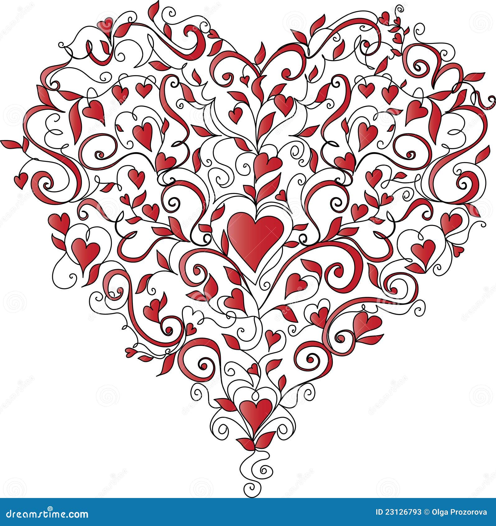 Download Heart-shaped Floral Ornament, Vector Illustration Stock Vector - Illustration of wedding, decor ...