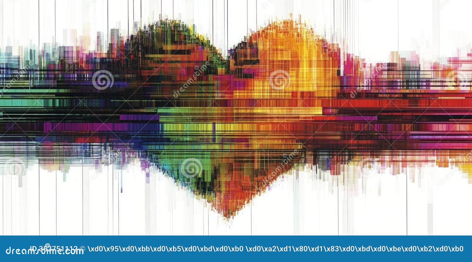 heart-d glitch effect with vibrant digital stripes showcasing a colorful abstract 