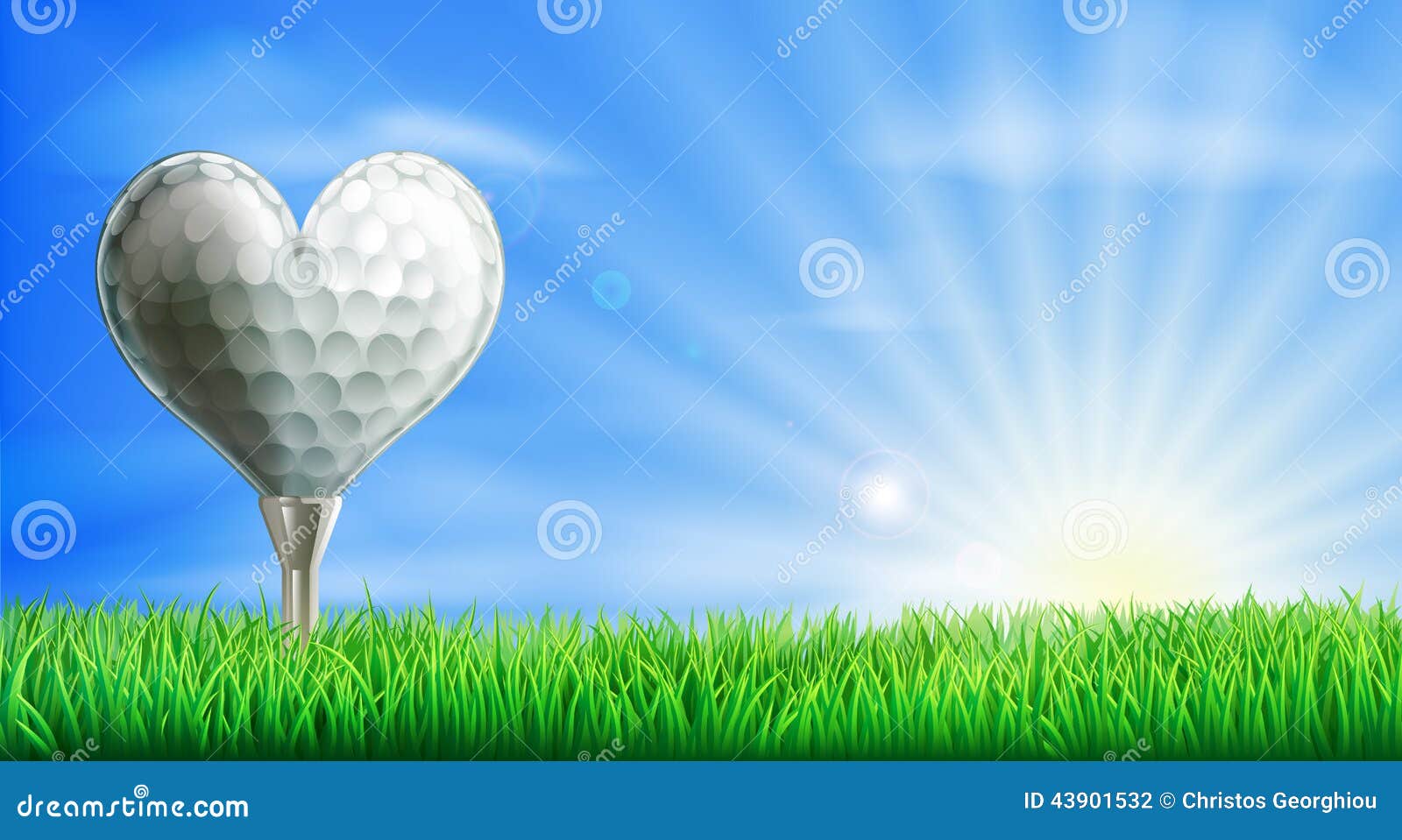 Heart shaped golf ball stock vector. Illustration of course - 439015321300 x 796