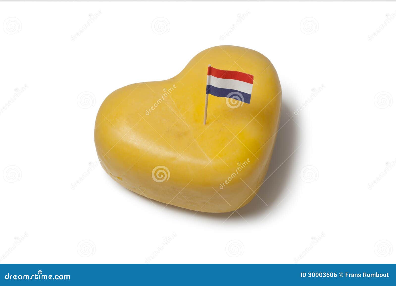 Heart Shaped Gouda Cheese With Dutch Flag Royalty Free Stock Image