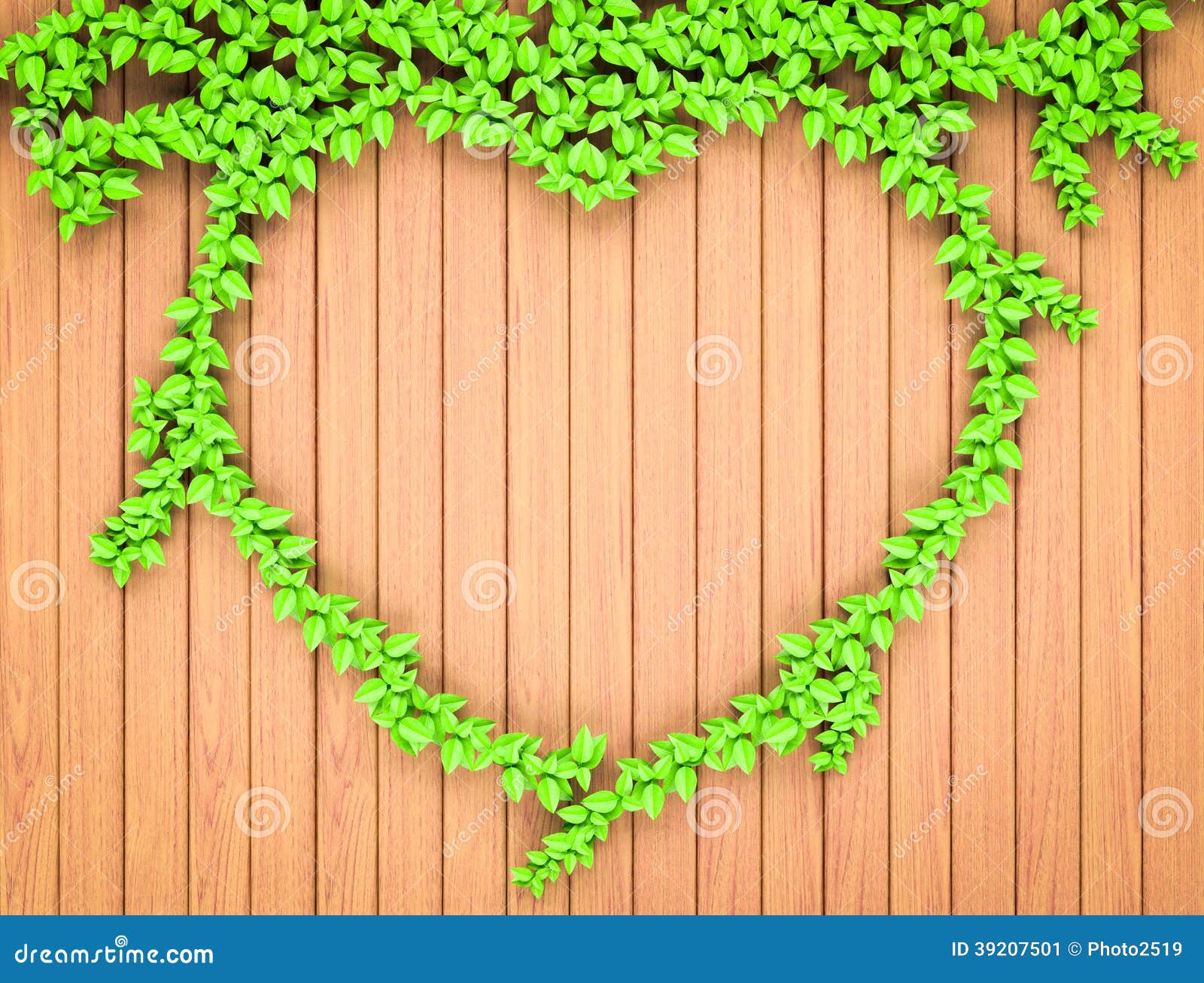 Heart Shaped Ivy on Wood Wall Stock Image - Image of decorated
