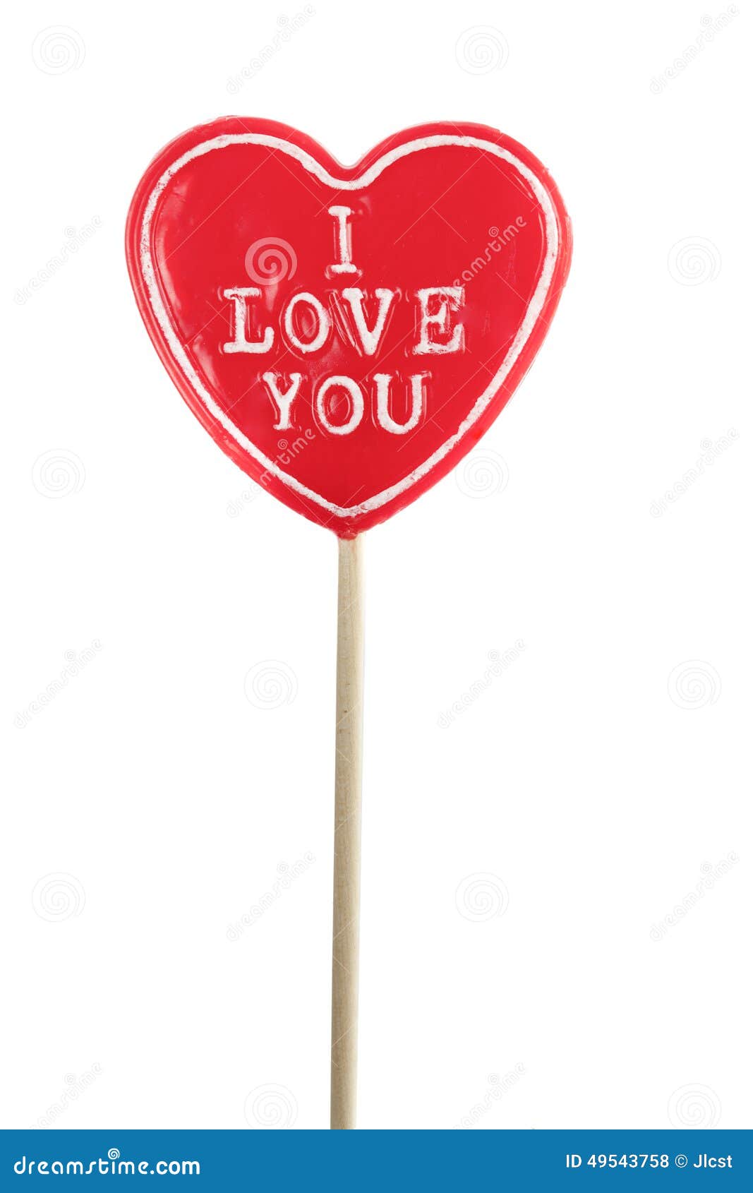 heart d lolly pop on white background