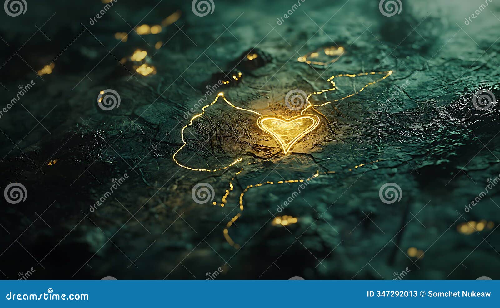heart-d map  illuminated with glowing lines capturing the essence of love and connection across the globe