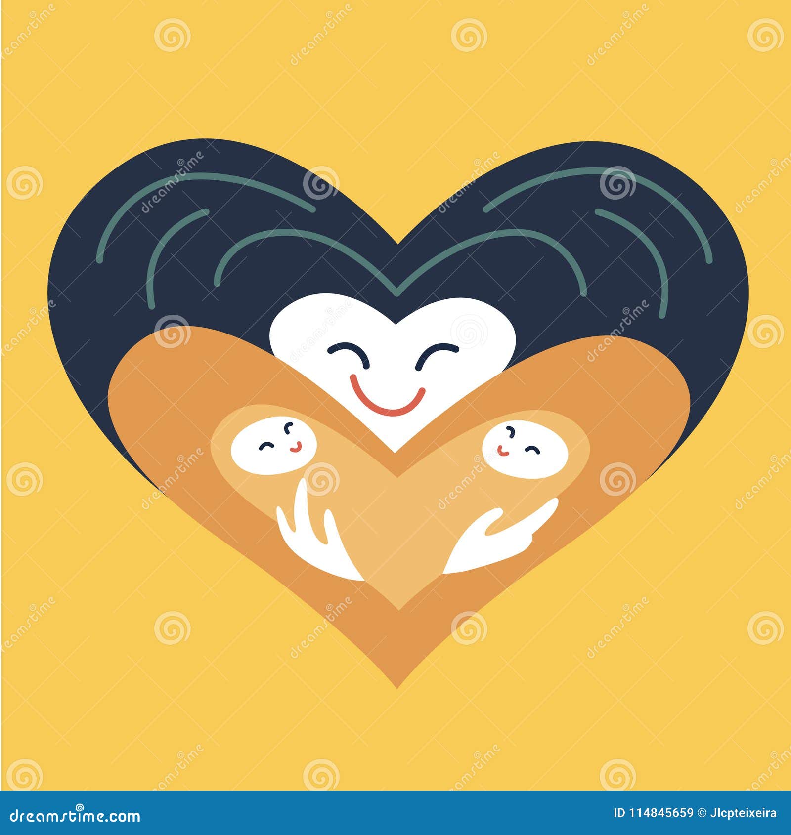 Download Heart Shaped Mom And Baby Twins Stock Vector - Illustration of heart, motherhood: 114845659