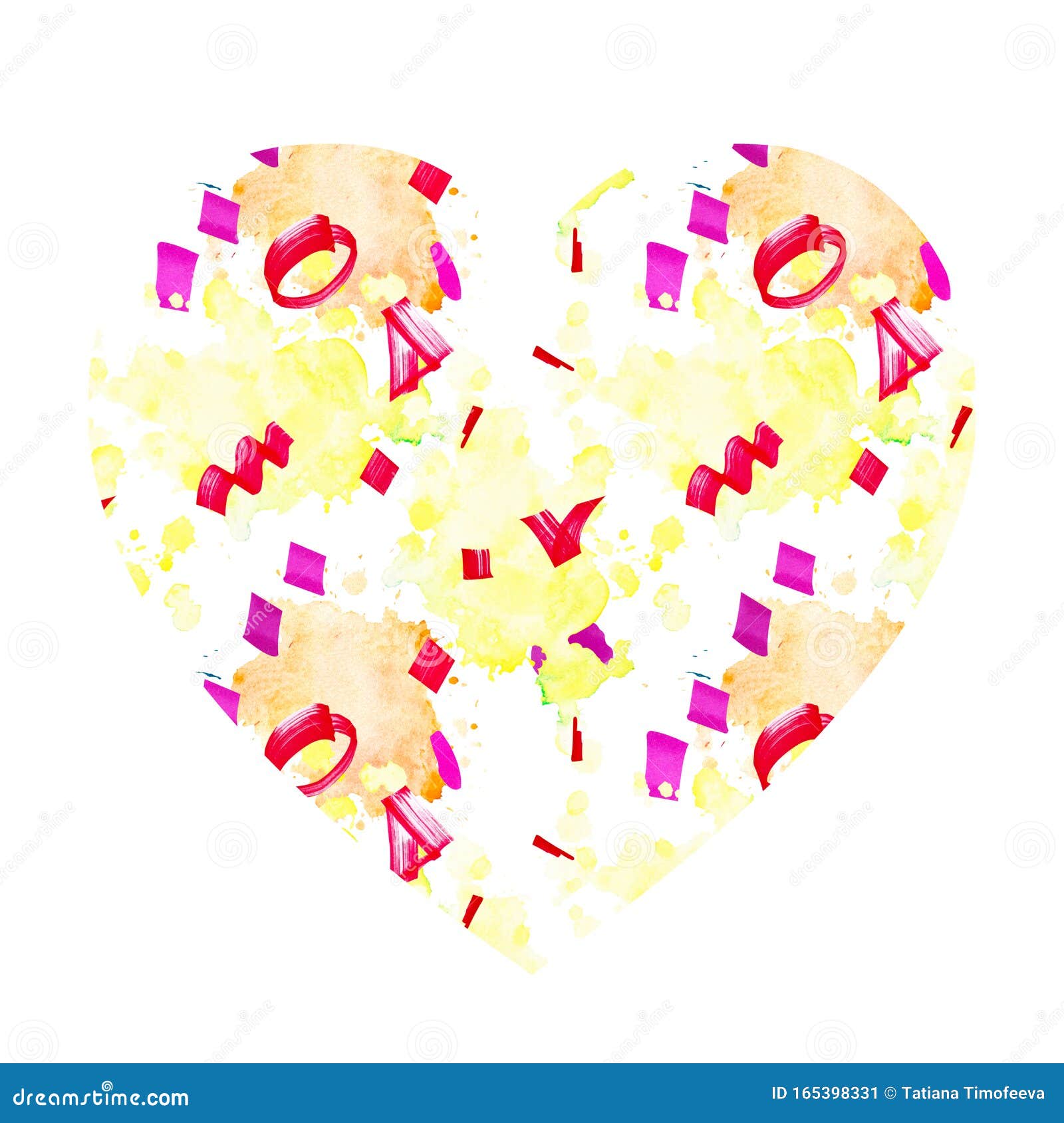 Heart Shaped Pattern with Festive Confetti Stock Illustration