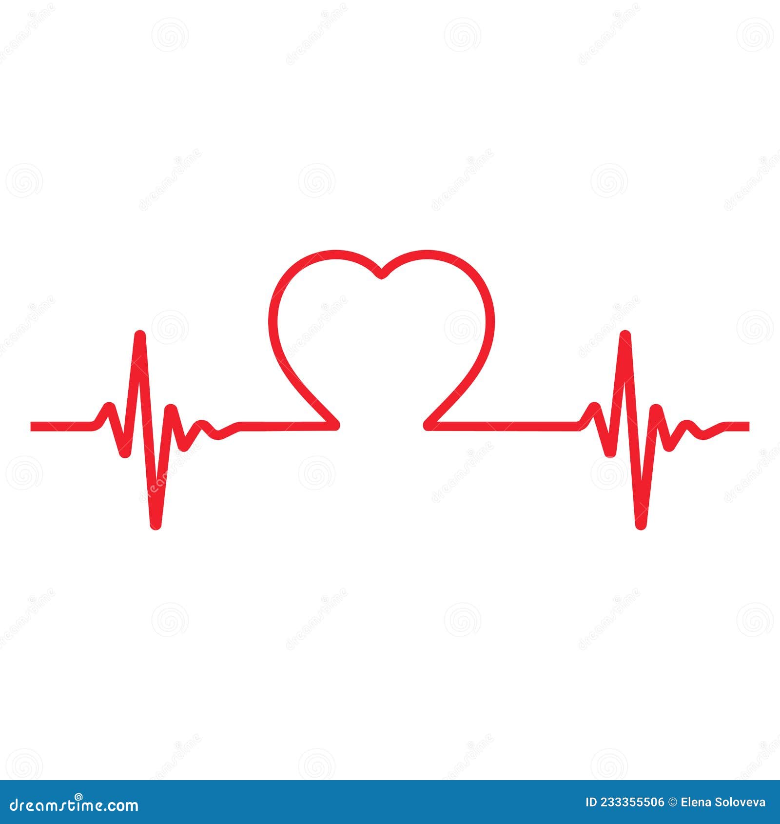 Heart Shaped Pulse Illustration on White Background Stock Vector ...