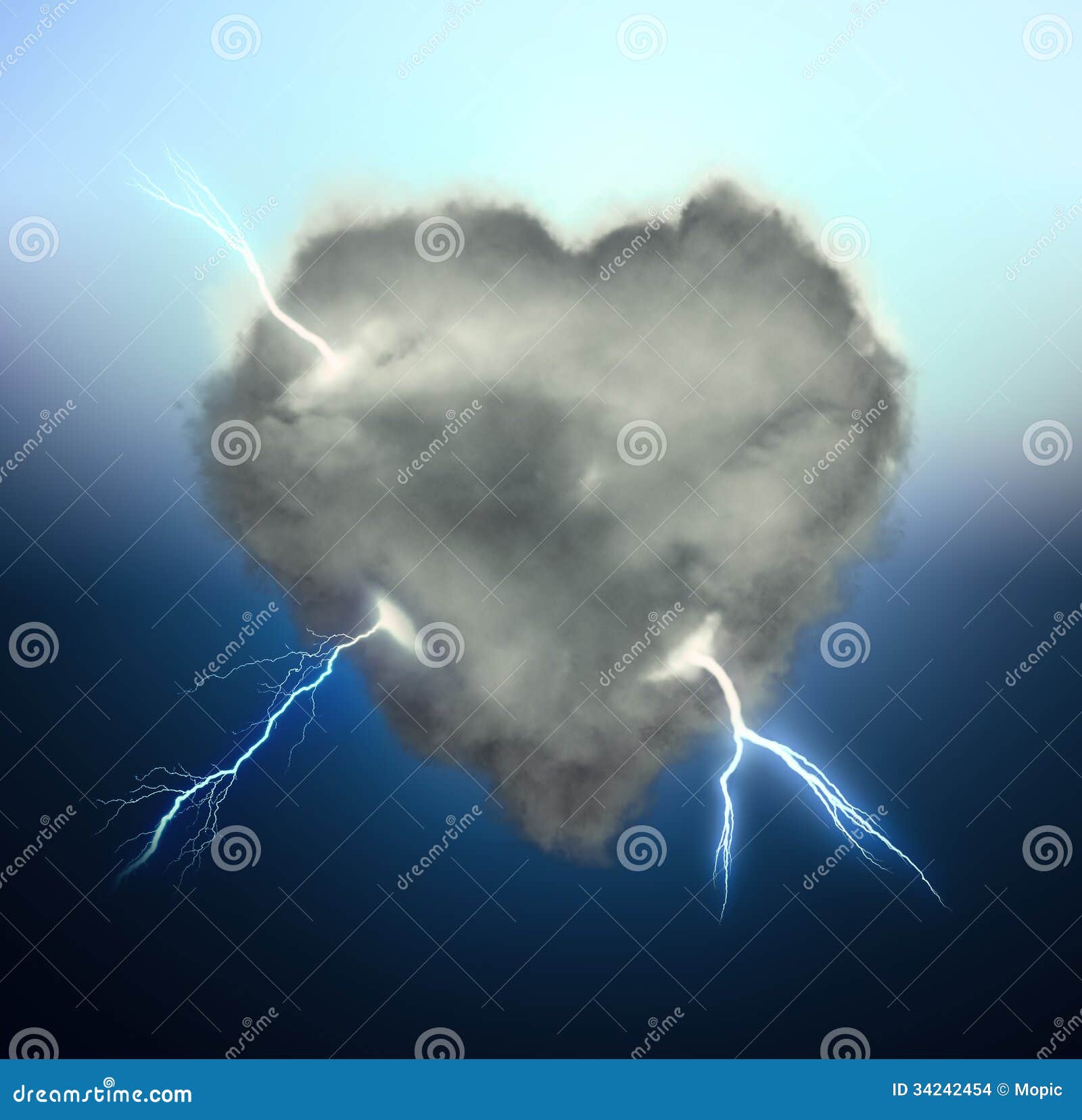 Heart shaped storm cloud stock illustration. Image of cloud 34242454