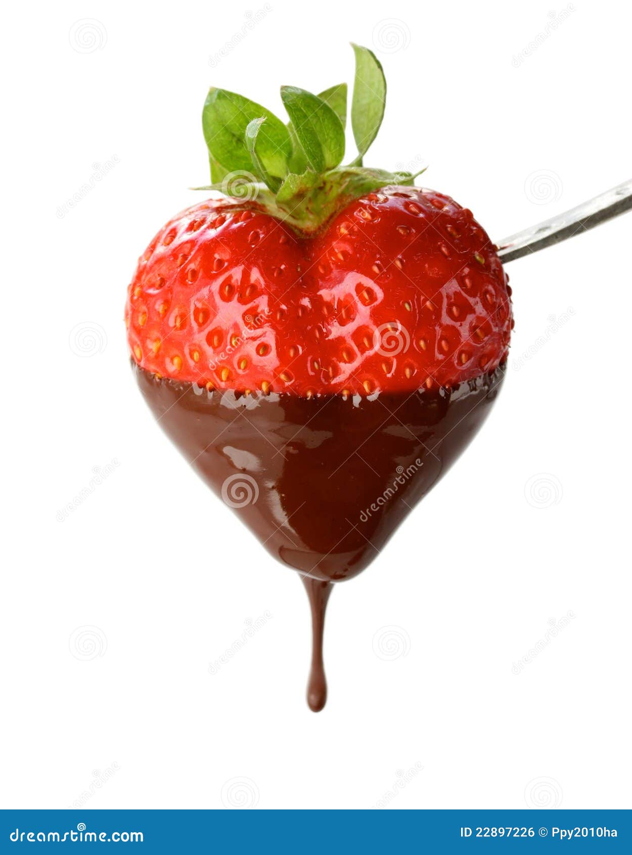 A Heart Shaped Strawberry Dipped in Chocolate Fon Stock Photo Image