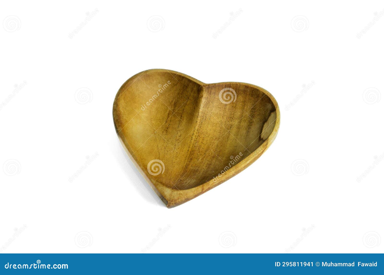 Heart-shaped Wooden Bowl on and White Background Stock Image - Image of