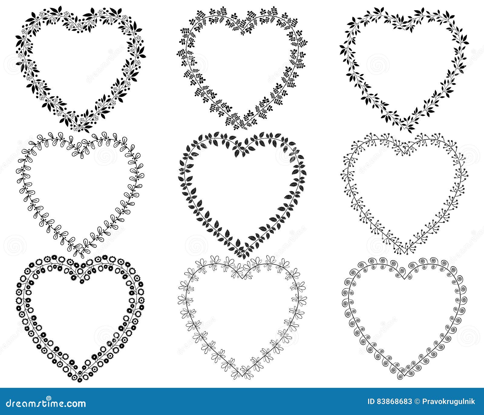 Download Heart Shaped Wreath Borders Stock Vector - Illustration of ...