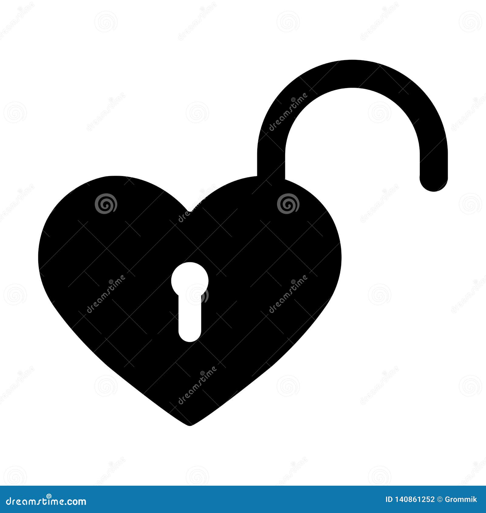 Download Heart Silhouette In The Form Of An Open Lock Stock Vector ...