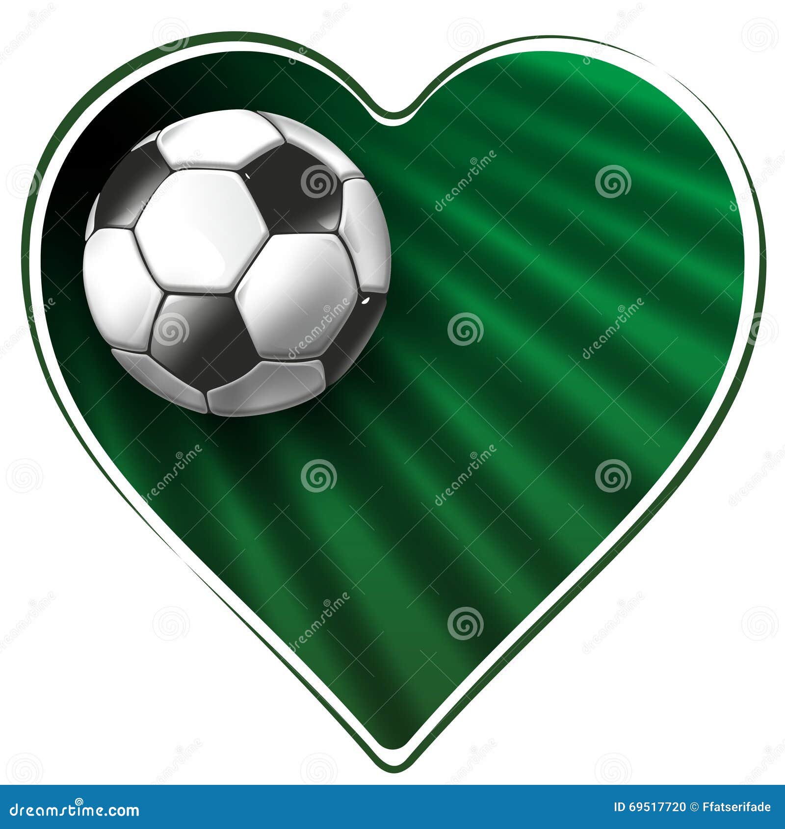 Heart and soccer ball stock illustration. Illustration of love 69517720