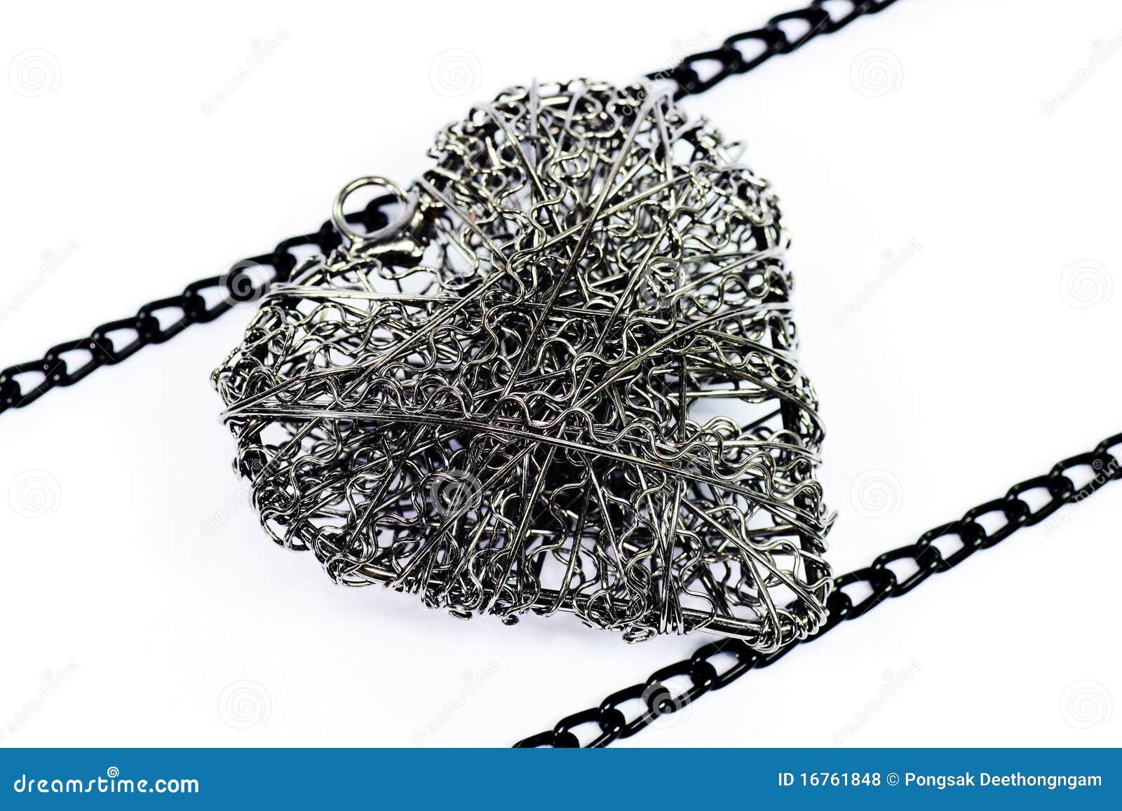 Heart of steel wire stock photo. Image of chain, connection 16761848