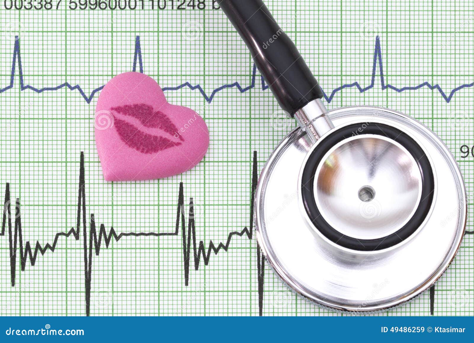 Heart and Stethoscope on Heart Beat Graph Stock Image Image of doctor, technology 49486259