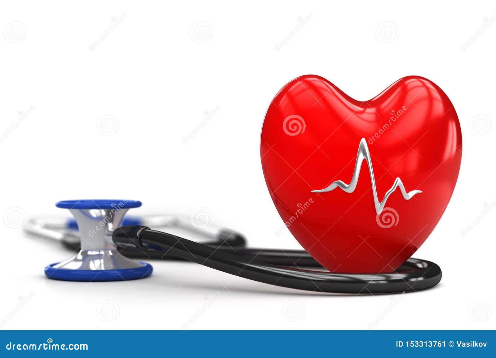 Heart Stethoscope. Stethoscope Pulse RoyaltyFree Stock Photo