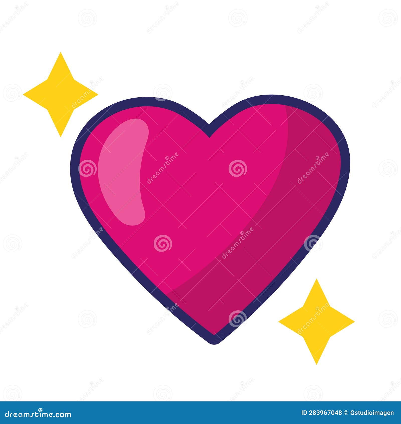 Heart symbol shines bright stock vector. Illustration of romance(01)