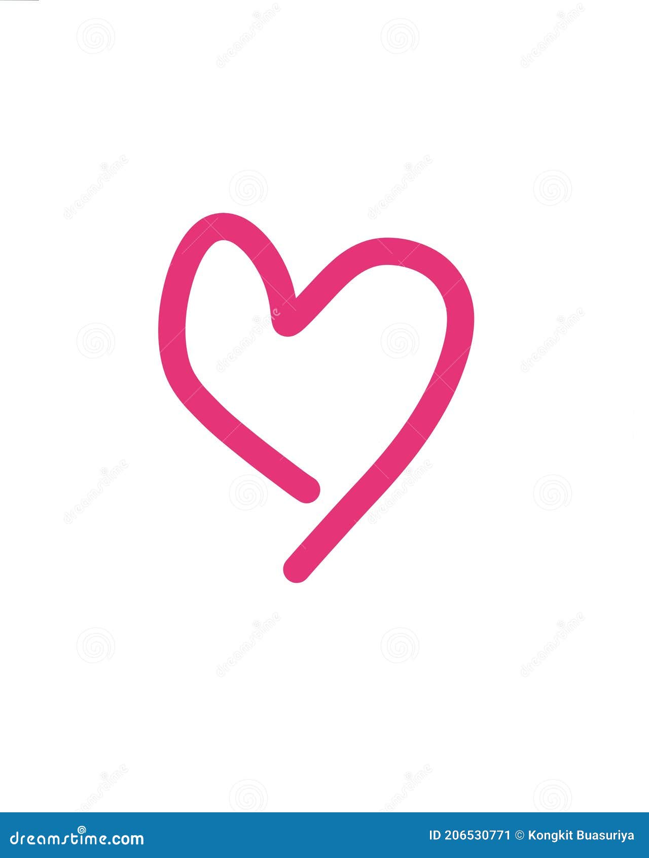 Pink Heart Symbol on White Background Stock Illustration Illustration