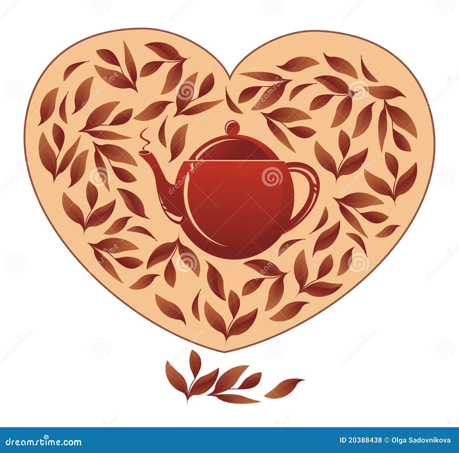 Heart with tea stock vector. Illustration of bean, restorative 20388438