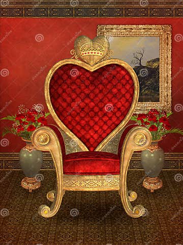 Heart throne stock illustration. Illustration of brown - 13716680
