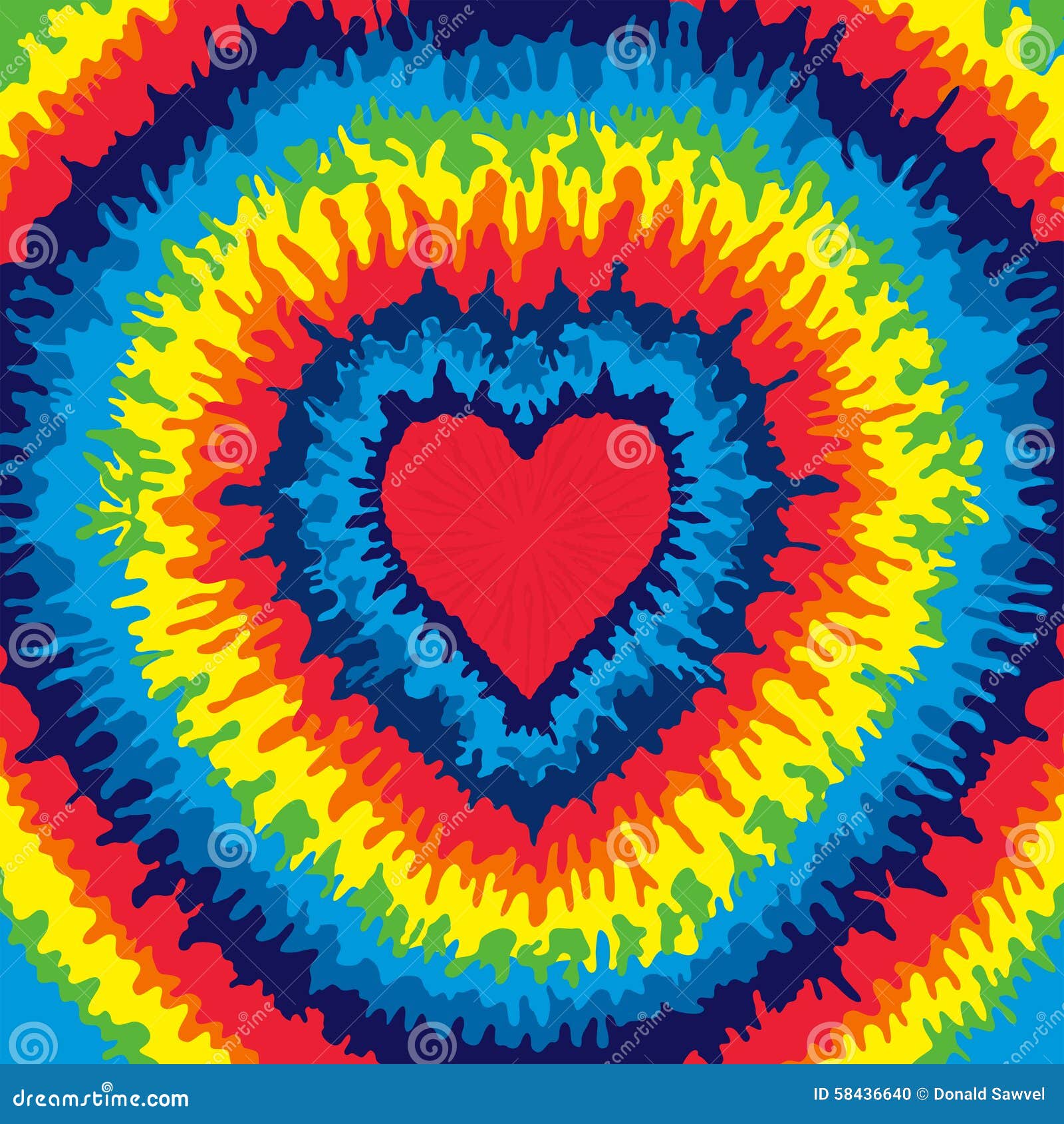 heart tie dye background