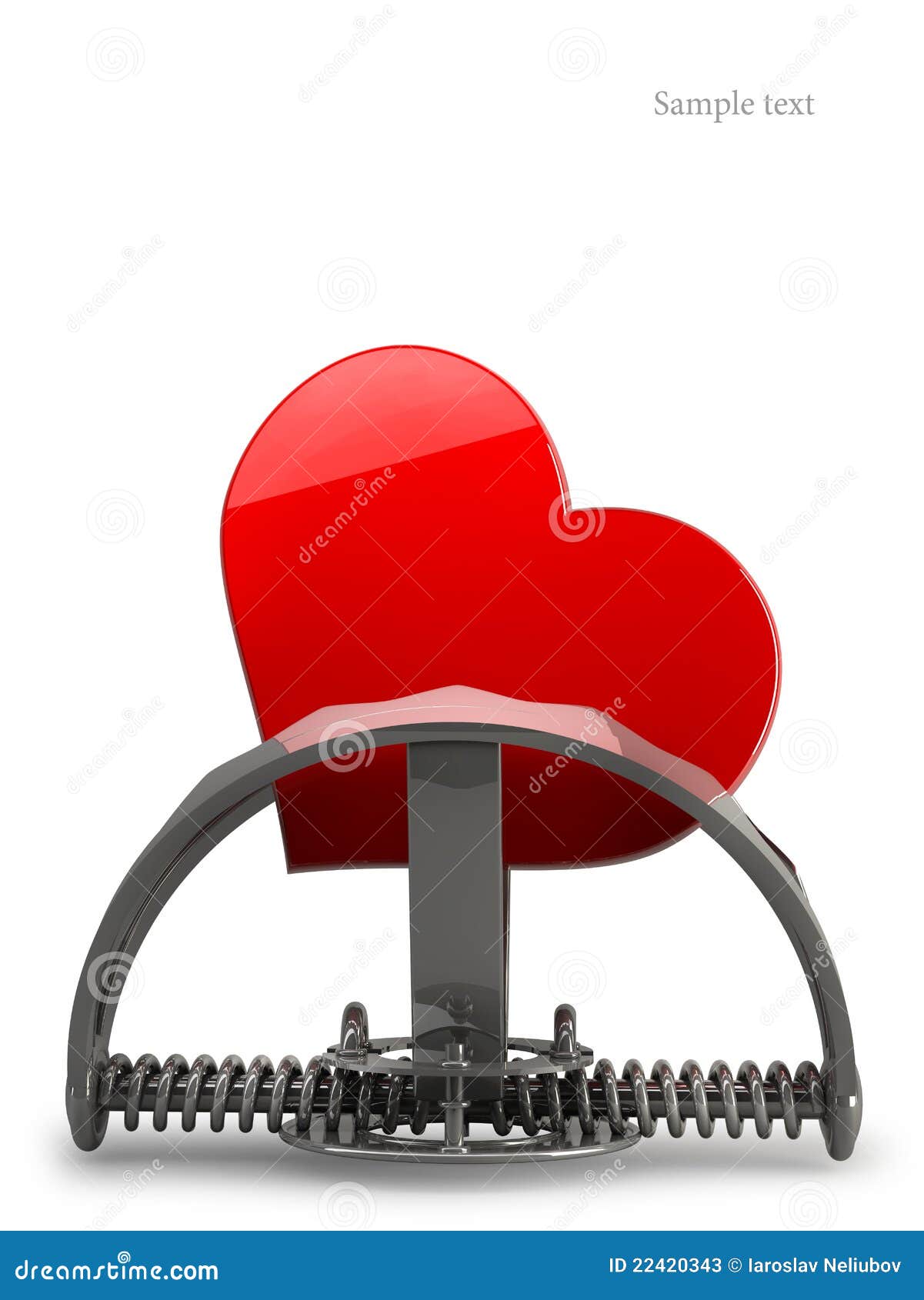 Heart in the trap isolated stock illustration. Illustration of design