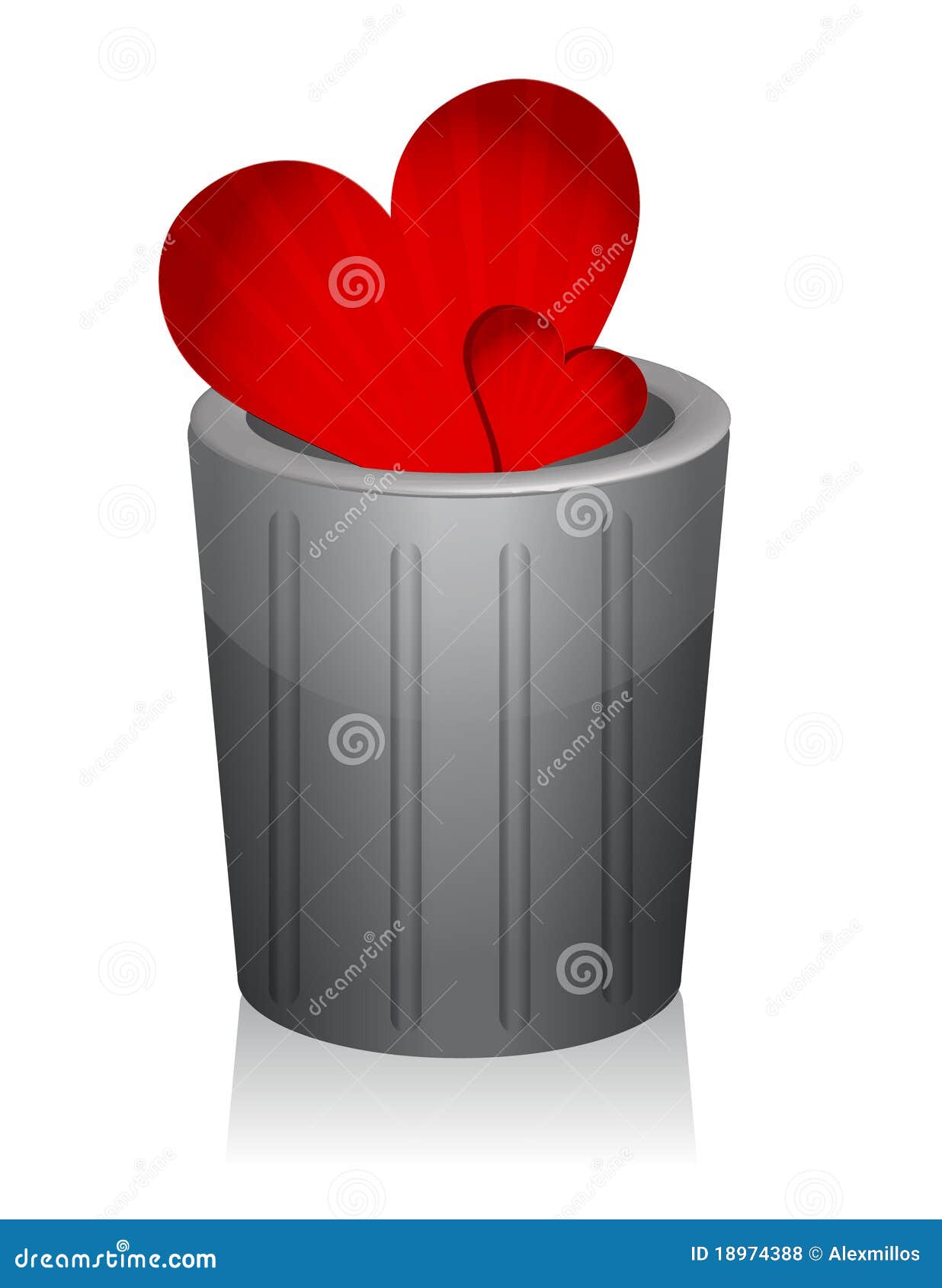 A heart in the trash stock illustration. Illustration of garbage 18974388