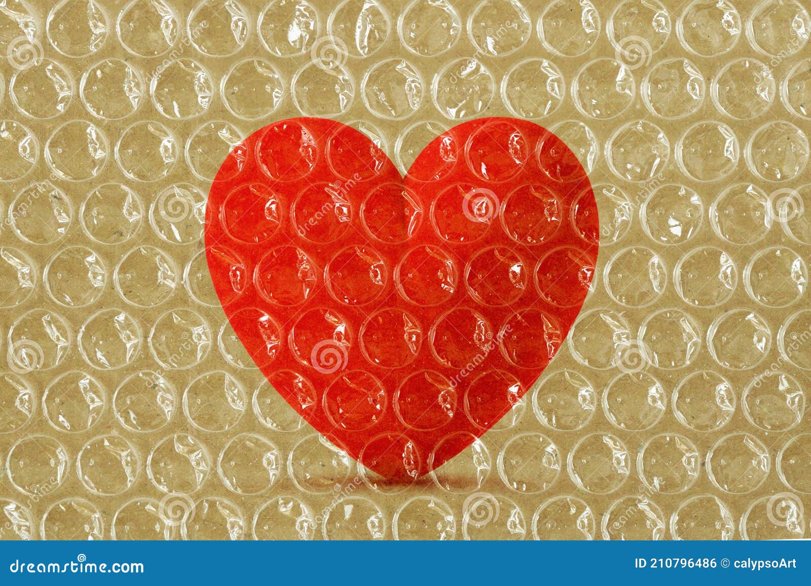 Heart Under Plastic Bubble Wrap Concept of Love and Protection Stock Photo Image of