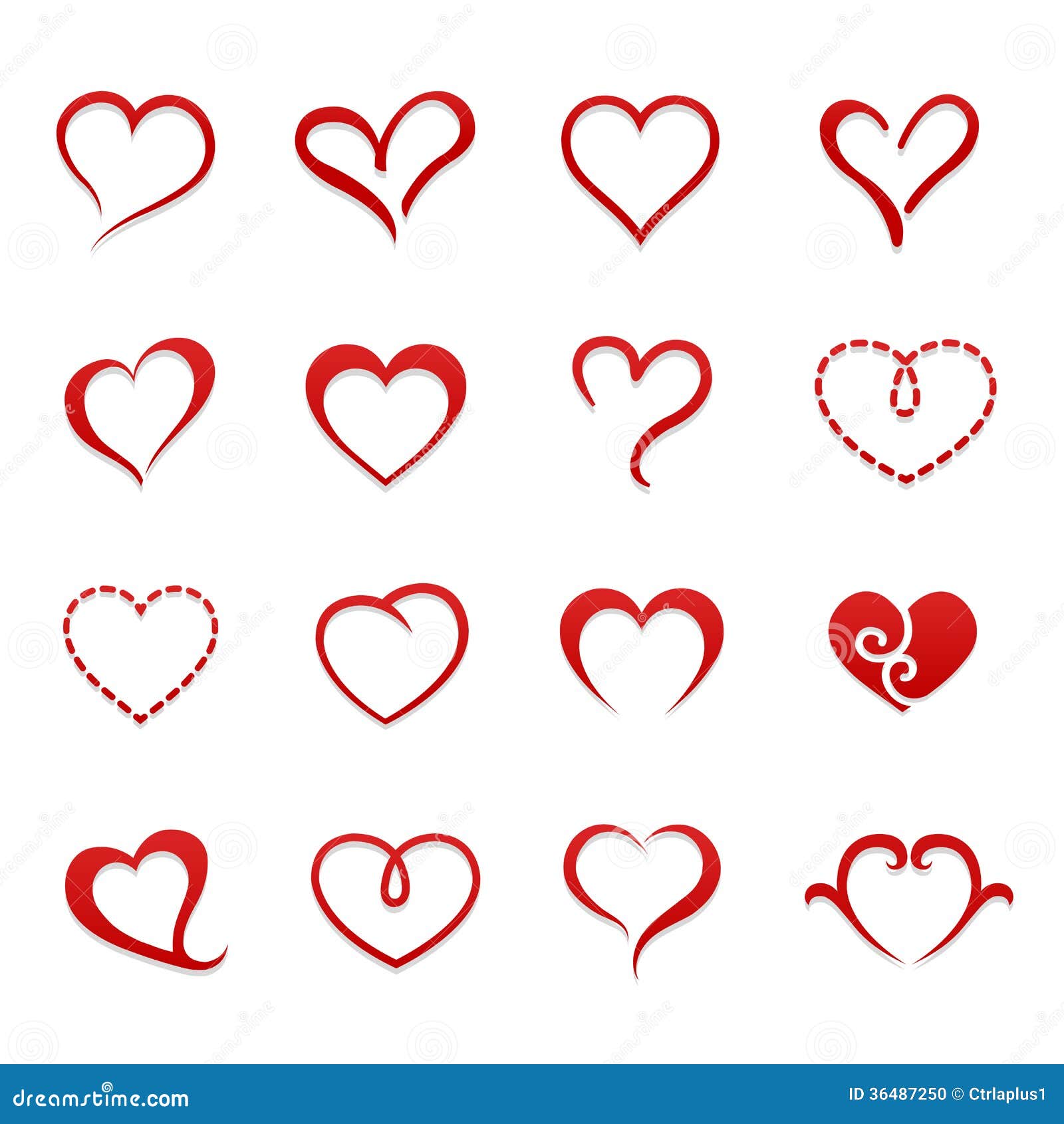 heart valentine icon set