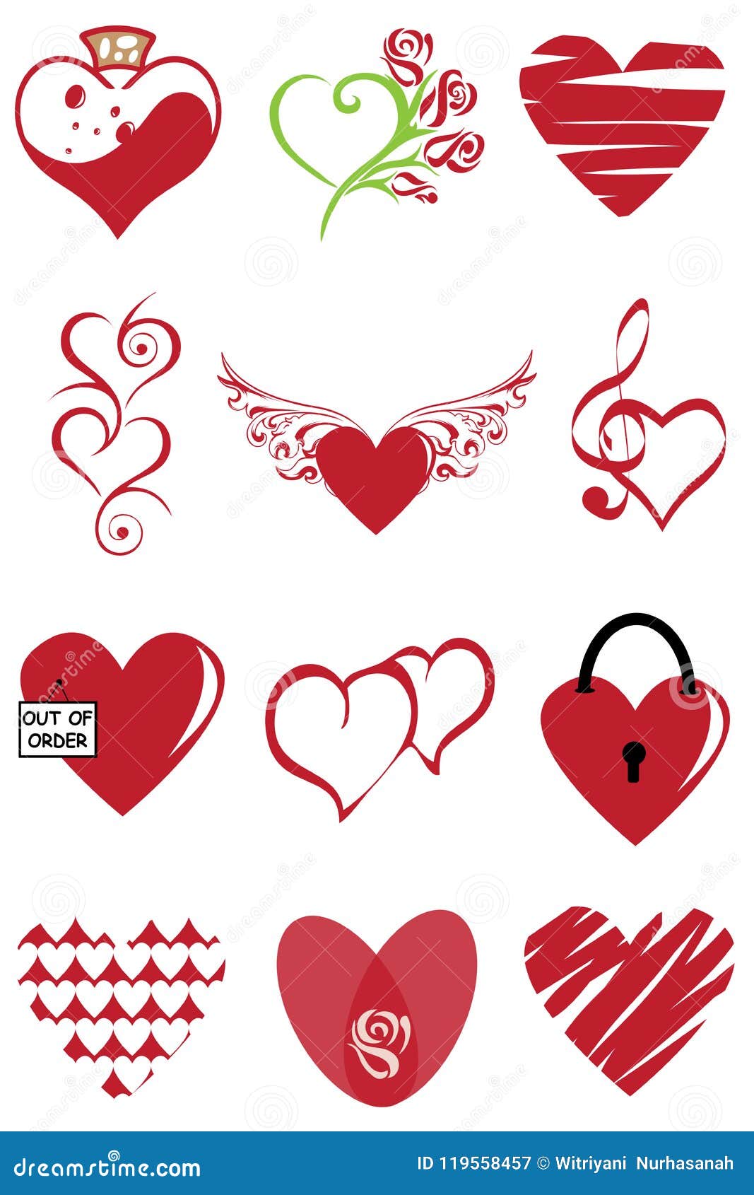 Premium Vector  Red love heart icon collection set of red heart icons