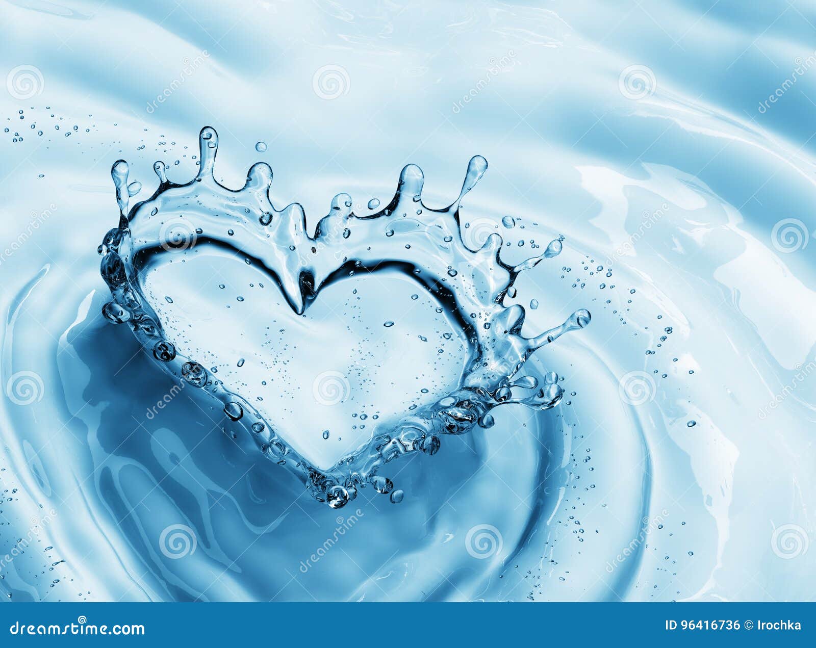 love heart in water