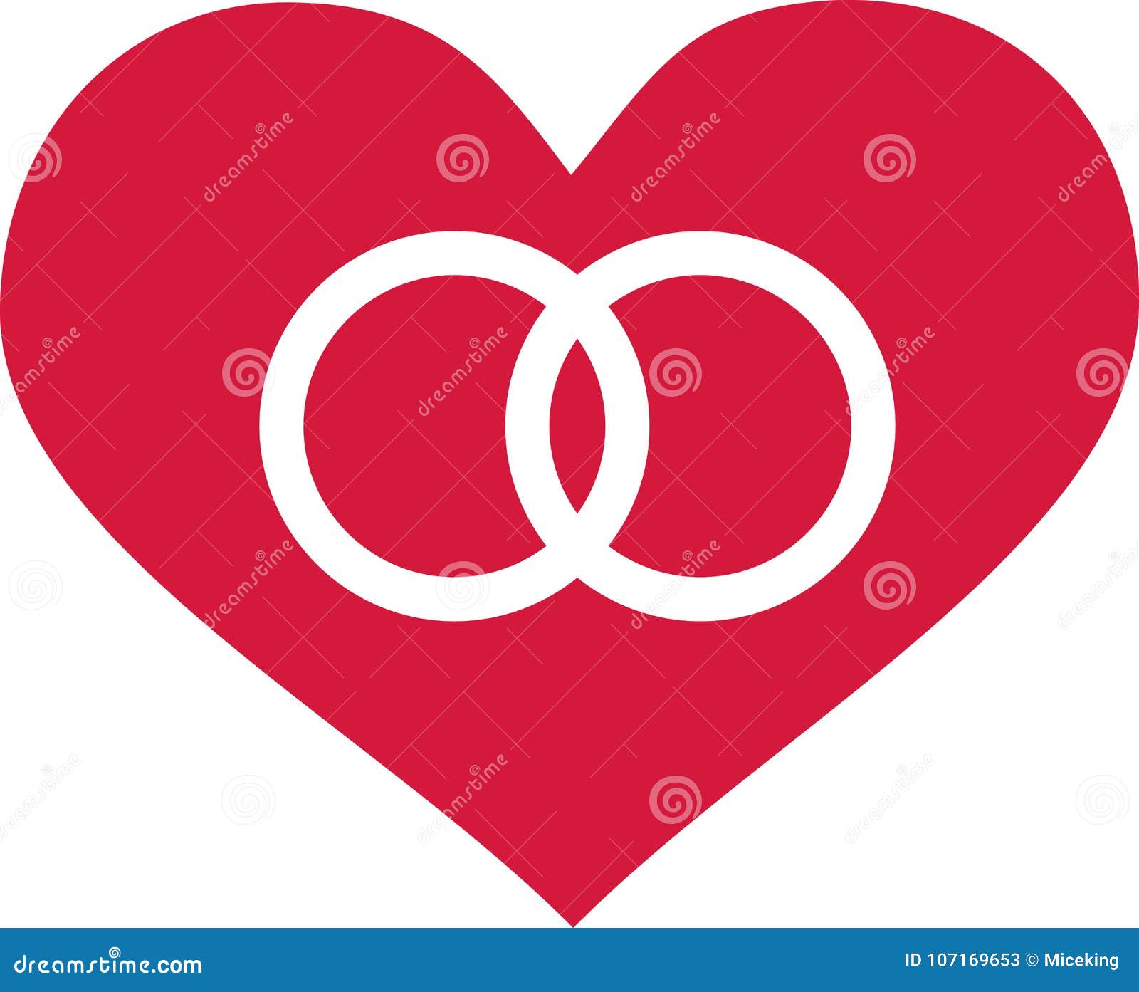 Heart with Wedding Rings Icon Stock Vector Illustration of heartbeat