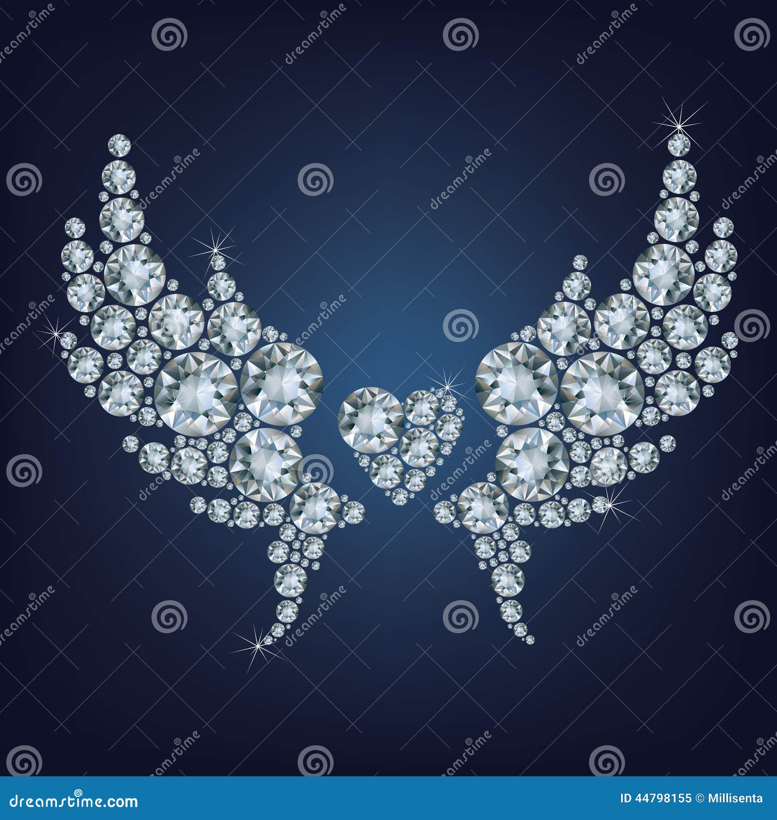 Detail Of Diamond Wings,isolated On Black Background Royalty Free