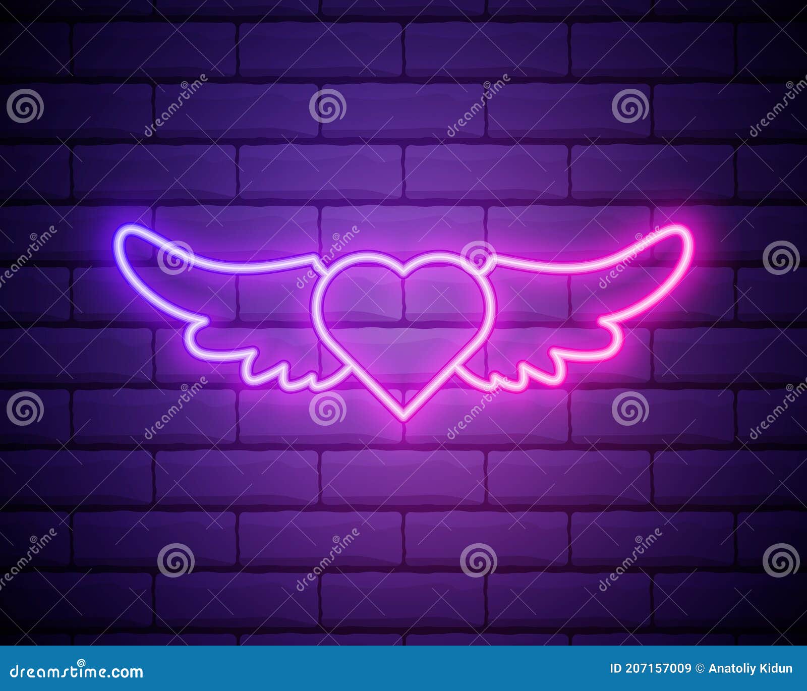 Glowing Neon Demon Wings