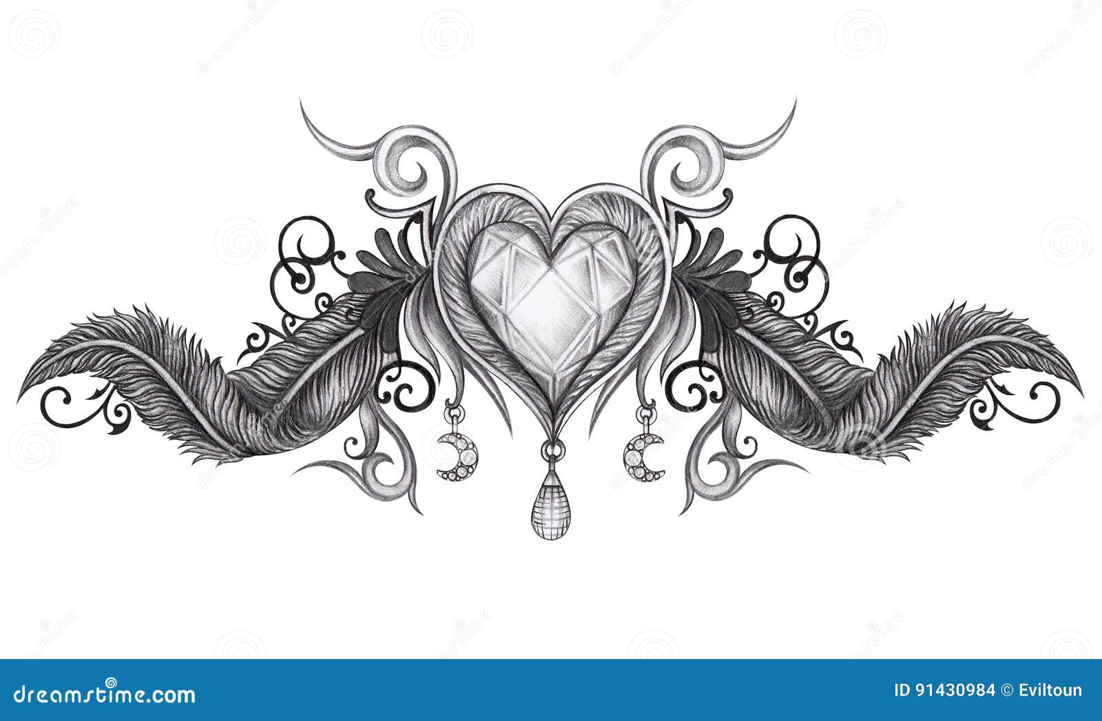 Heart wings tattoo stock illustration Illustration of idea Heart wings tattoo stock illustration Illustration of idea