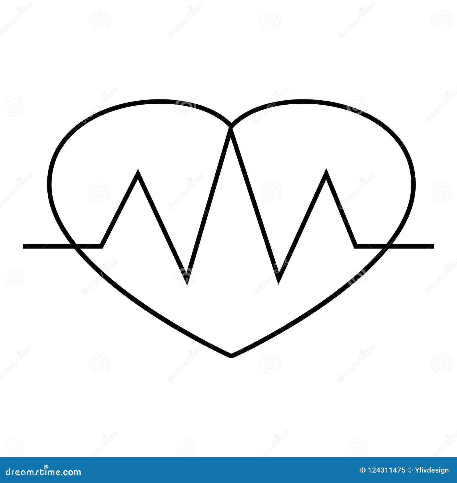 Heartbeat Icon, Outline Style Stock Illustration - Illustration of ...