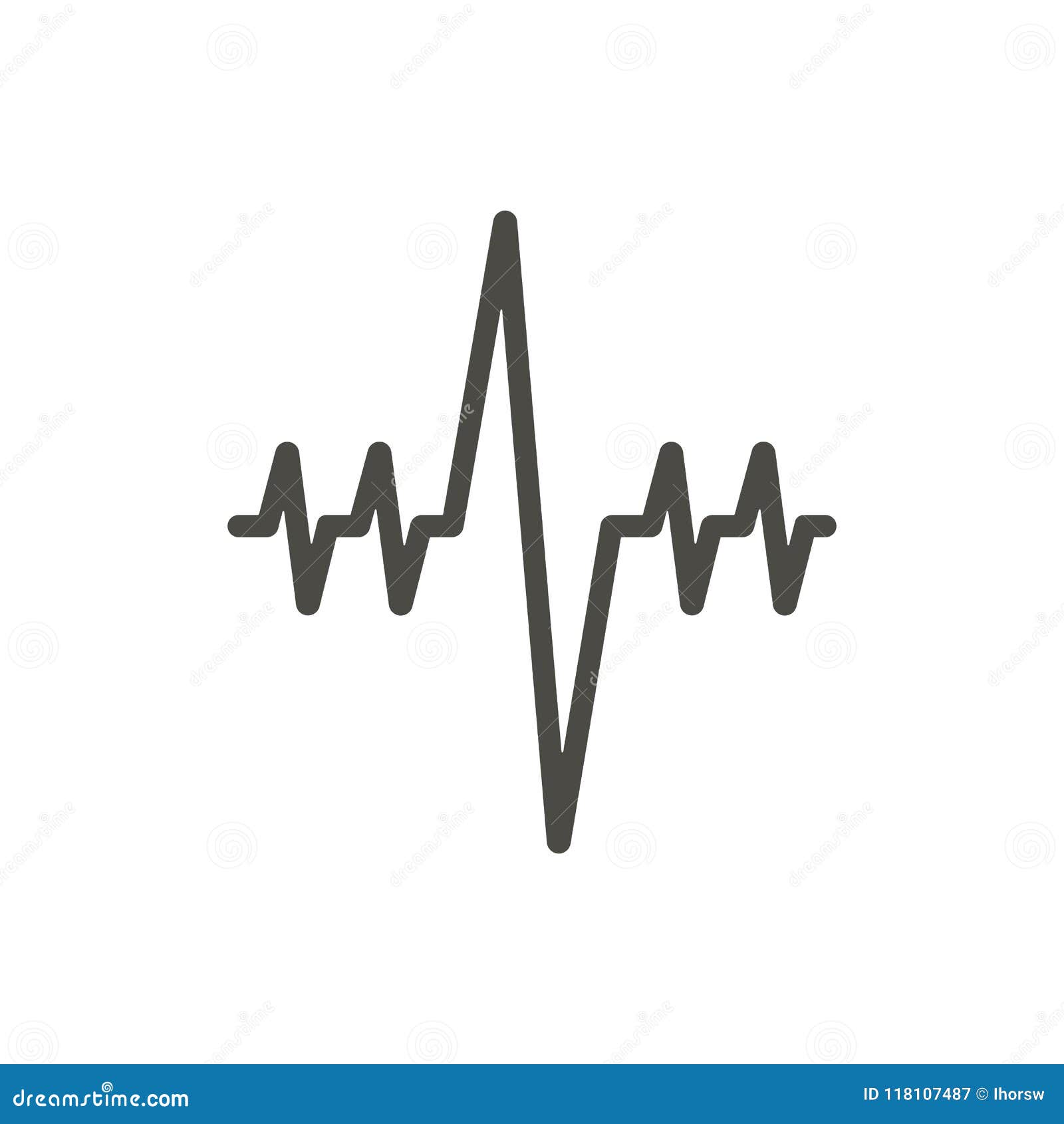 Heartbeat Icon Vector. Line Cardio Heart Diagnosis Symbol. Stock Vector ...