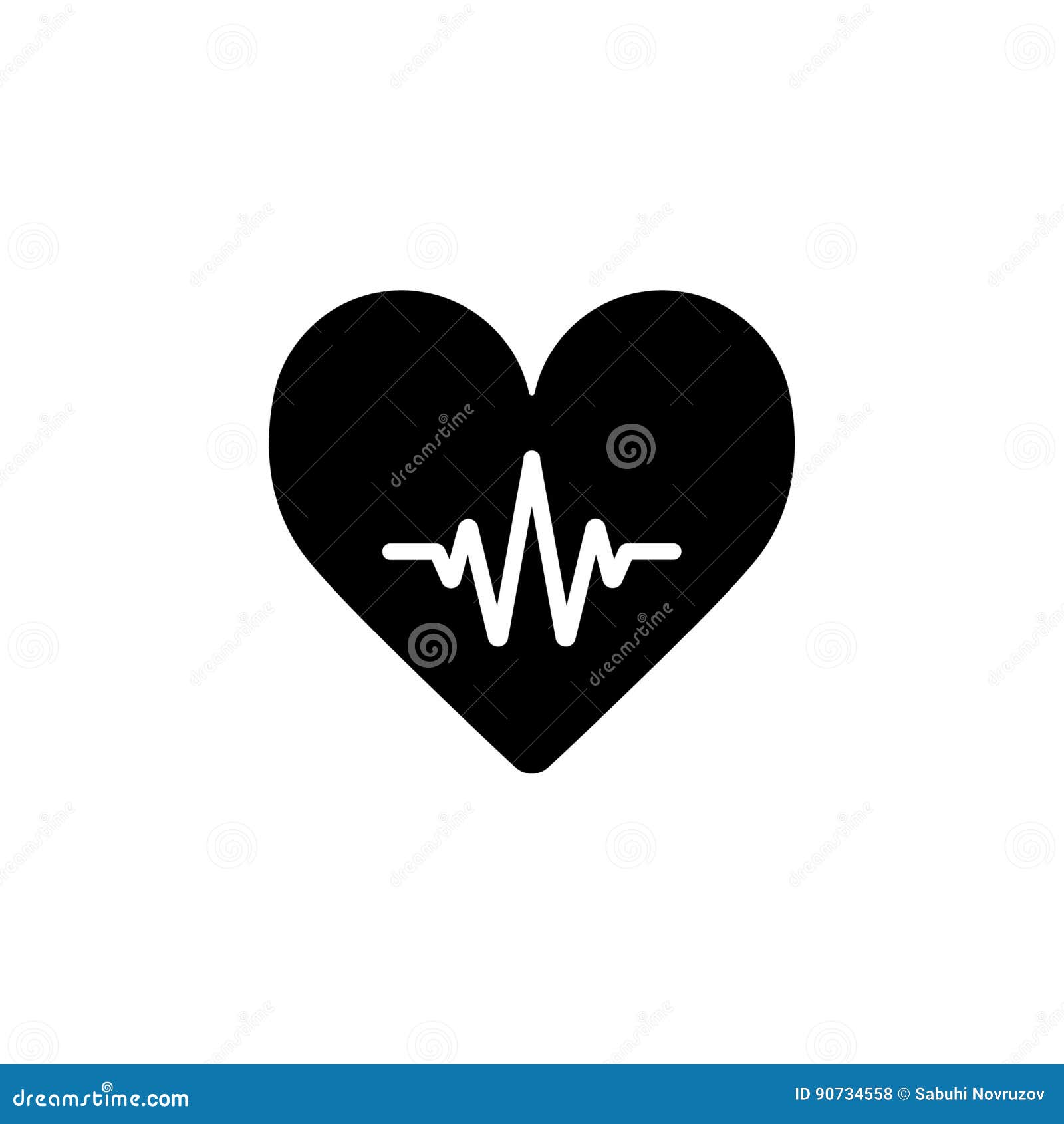 heartbeat line heart cardio. heart outline  icon.
