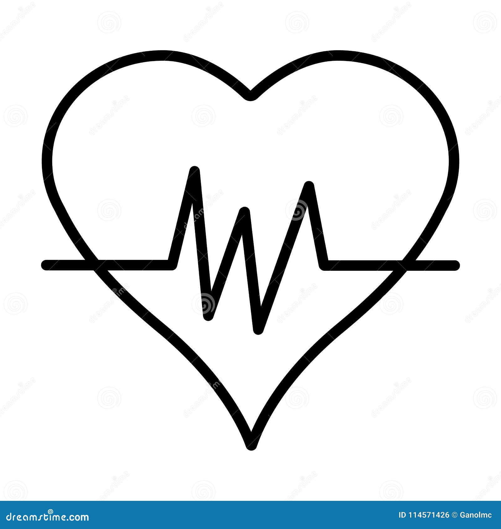 Heartbeat Line Icon.Vector Simple 96x96 Pictogram Stock Vector ...
