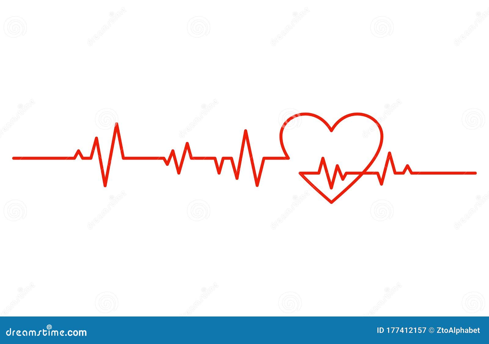 Heartbeat Pulse Cardiogram Line Clip Art Stock Vector - Illustration of ...