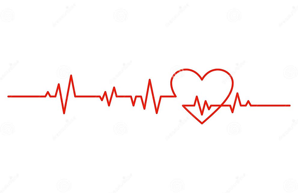 Heartbeat Pulse Cardiogram Line Clip Art Stock Vector - Illustration of ...