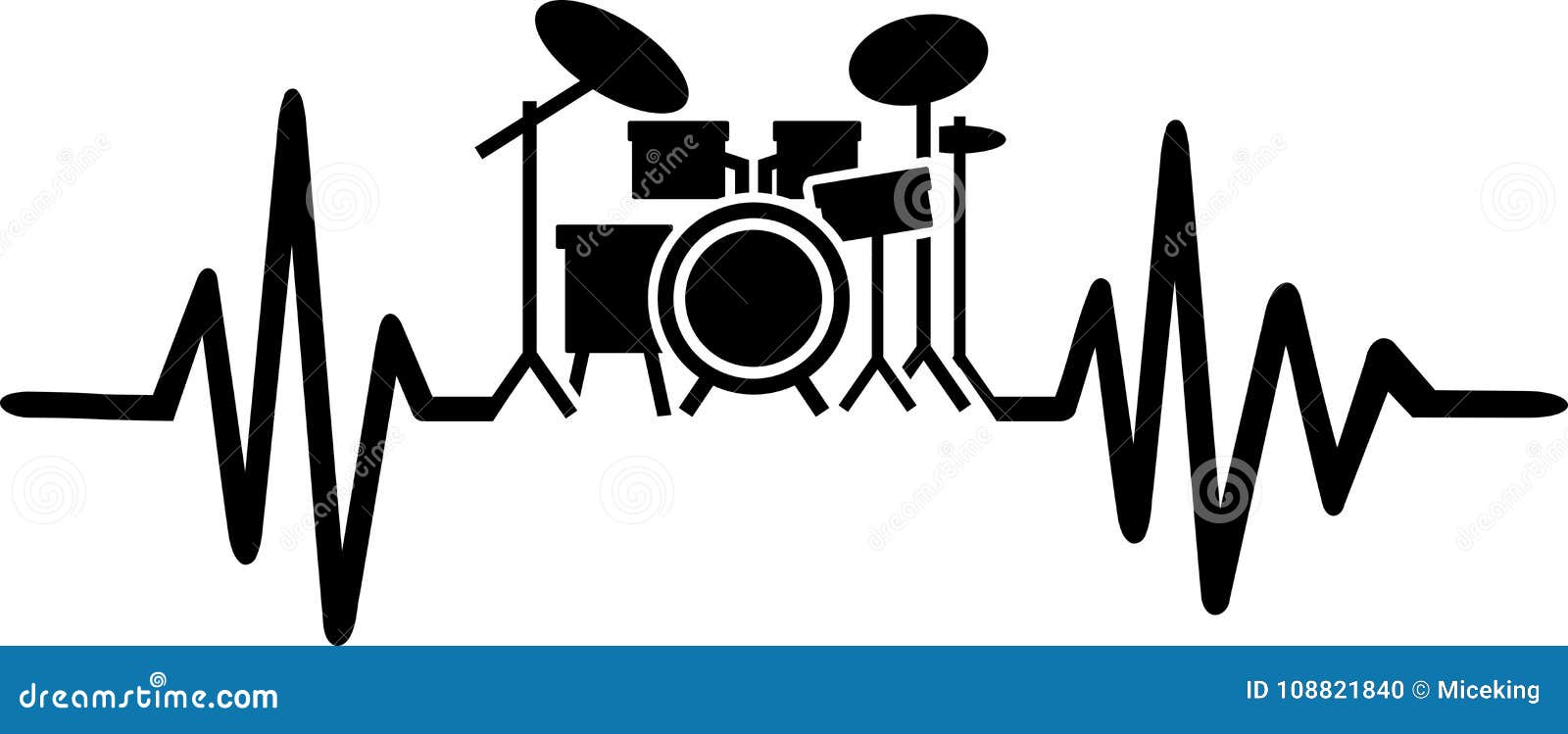 drummer heartbeat line with drums